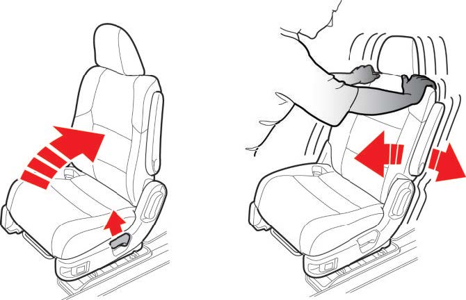rock the seat back and forth to confirm both the inner and outer latches are securely locked into position