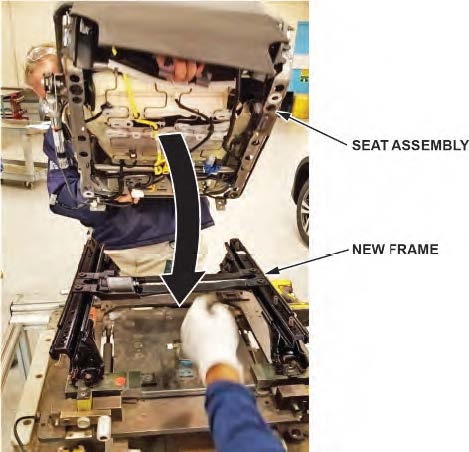 place the driver's seat onto the new frame