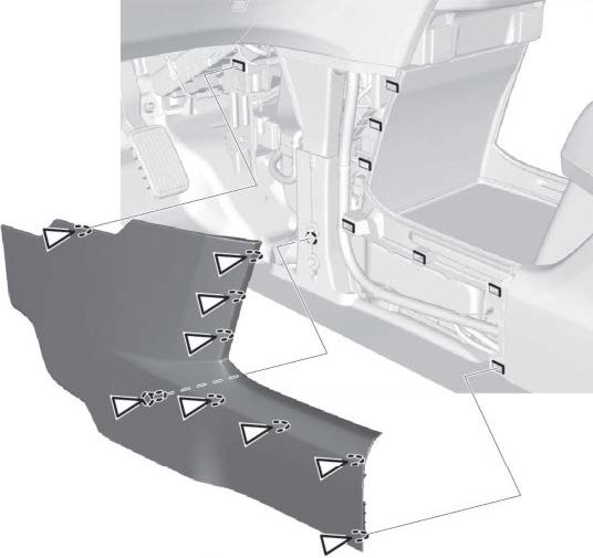 driver's side center console side panel