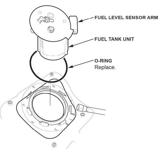 Remove the fuel tank unit with the O-ring