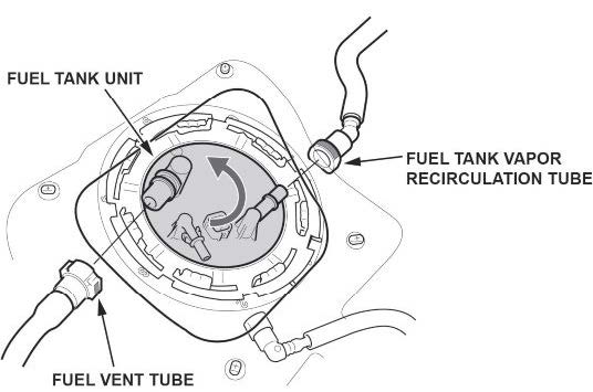 Connect the fuel vent tube and fuel tank vapor recirculation tube