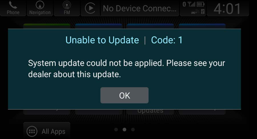 Unable to Update