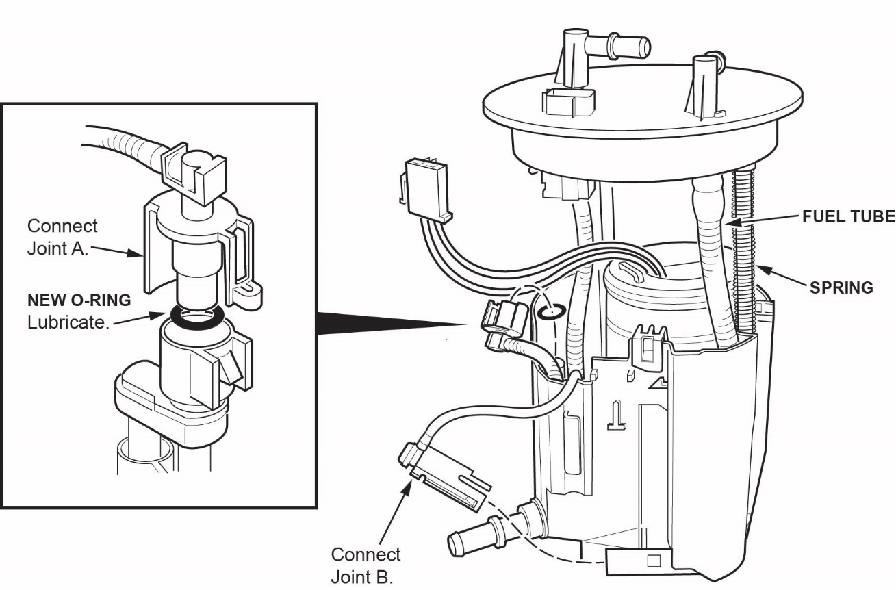 Install the fuel filter assembly to the reservoir