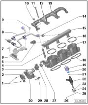 Assembly overview - lower part of intake manifold