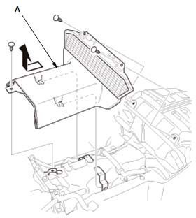 inlet rear seat under trim (A).