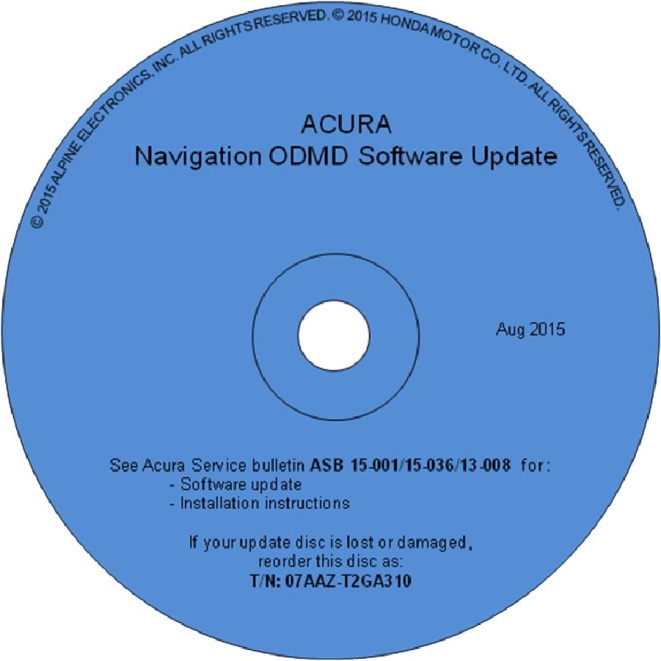 Audio-Navigation System DVD Update 07AAZ-T2GA310