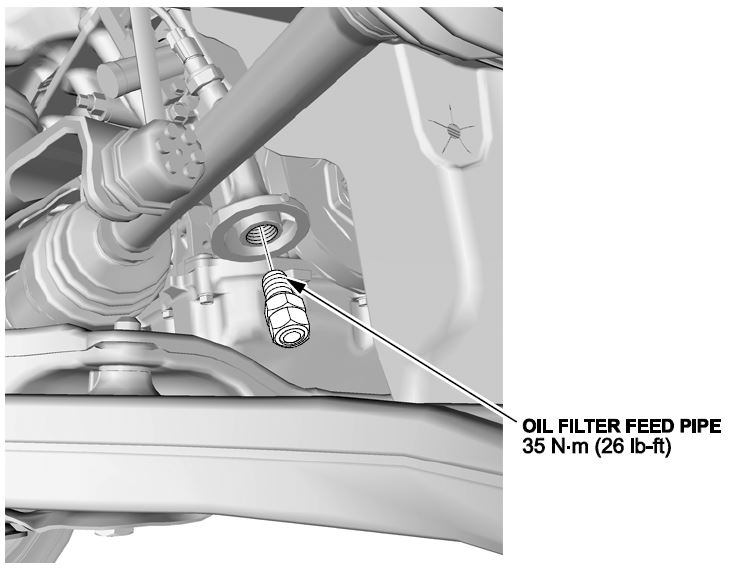 oil filter feed pipe