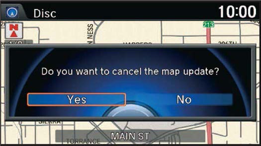Do you want to cancel the map update?