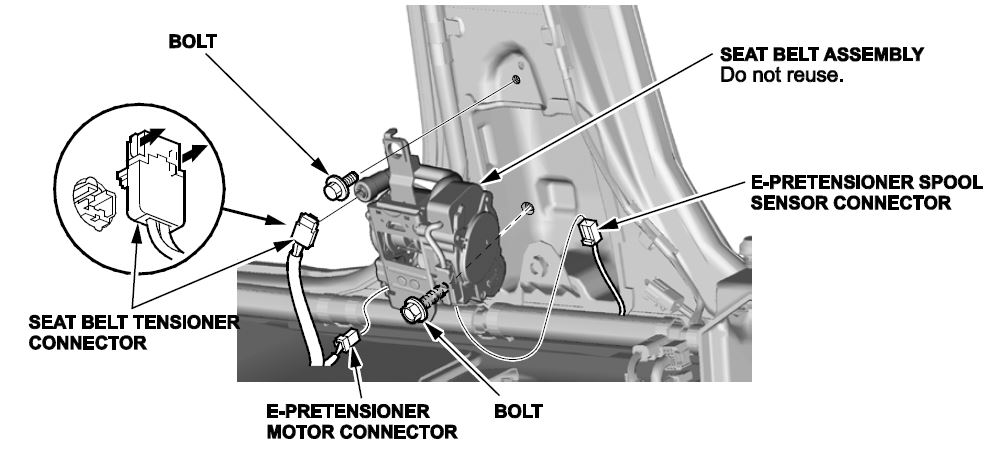 seat belt tensioner connector