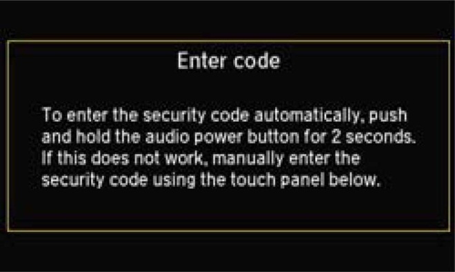 Enter code screen