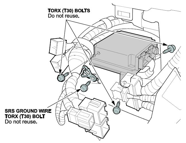 SRS ground wire Torx (T30) bolt