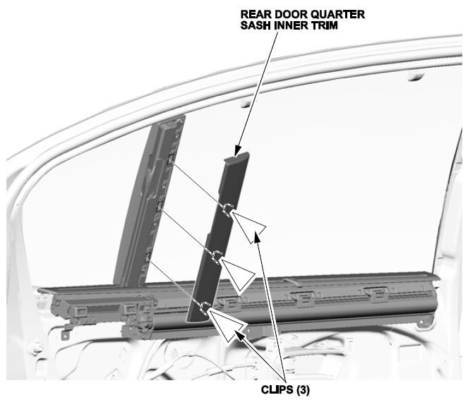 rear door quarter sash inner trim