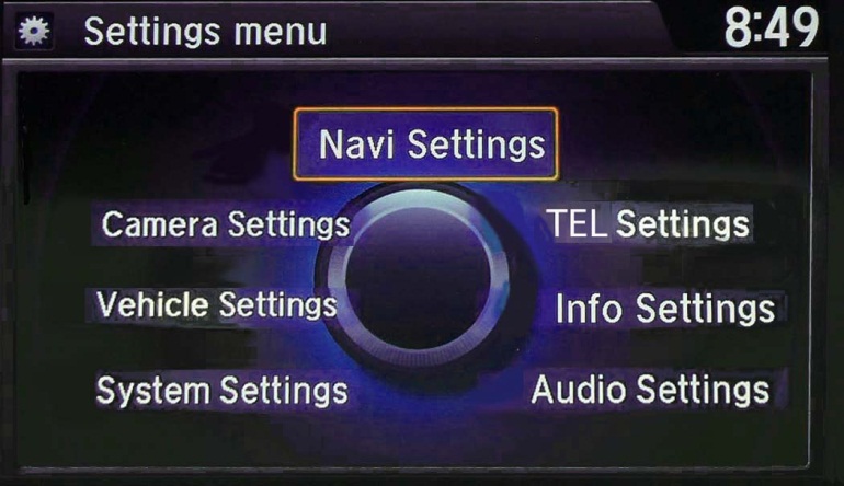 Select Navi Settings