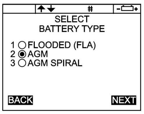 SELECT BATTERY TYPE