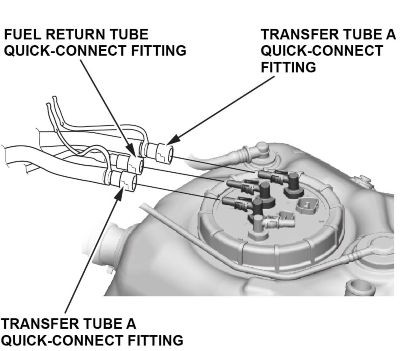 Connect the fuel line quick-connect fittings
