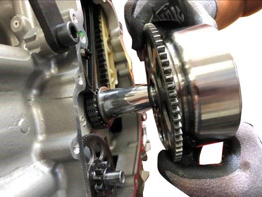 Install the rotor assembly on the crankshaft