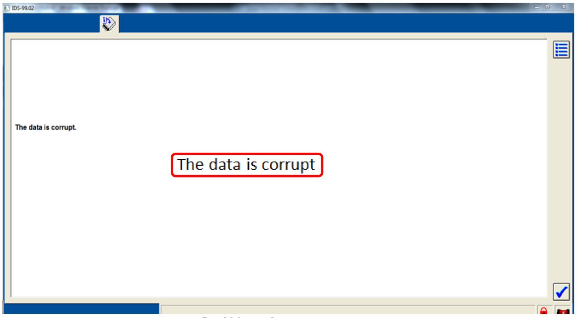As-Built “Data Corrupt”