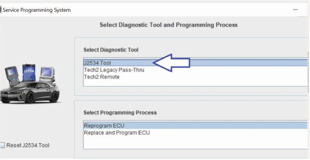 Select Diagnostic Tool and Programming Process