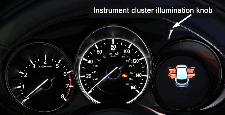 (B) Instrument Cluster illumination knob reset