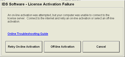 Image of License Activation Failure
