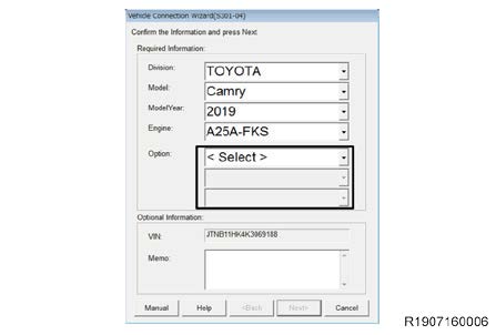 Select the vehicle specifications