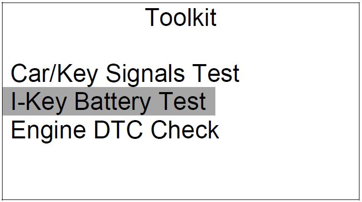 Scroll to I-Key Battery Test