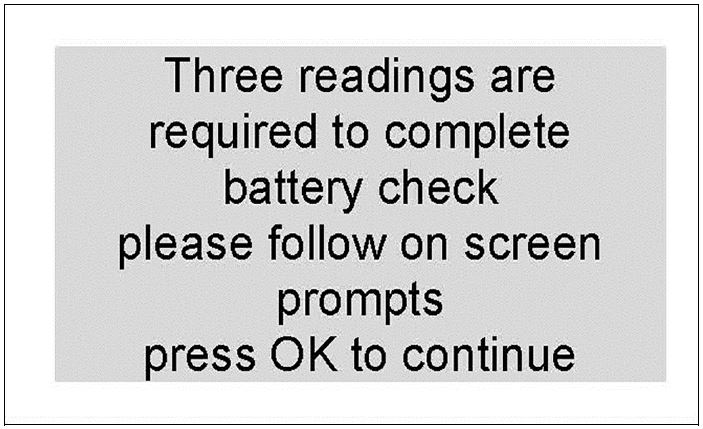 On-screen instructions will aid in completing the Intelligent Key battery test.