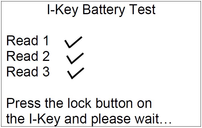 A check mark will appear next to Read 1, 2, and 3 with each press of the lock button