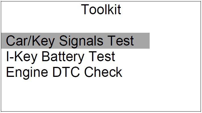 Scroll to Car/Key Signals Test