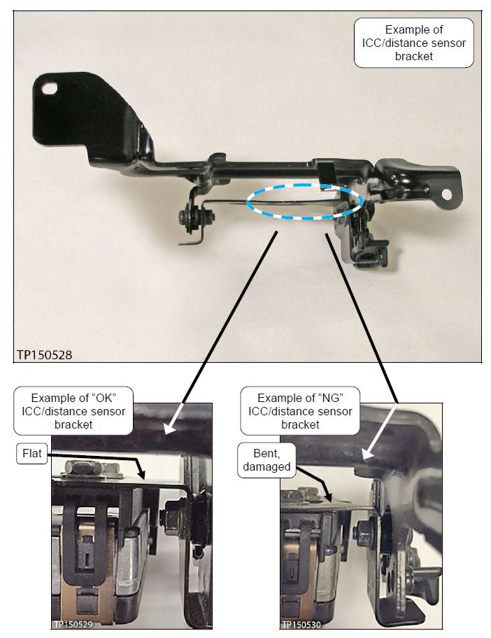 Example of ICC/distance sensor bracket