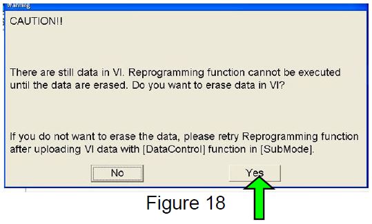 Select “Yes” to proceed with reprogramming
