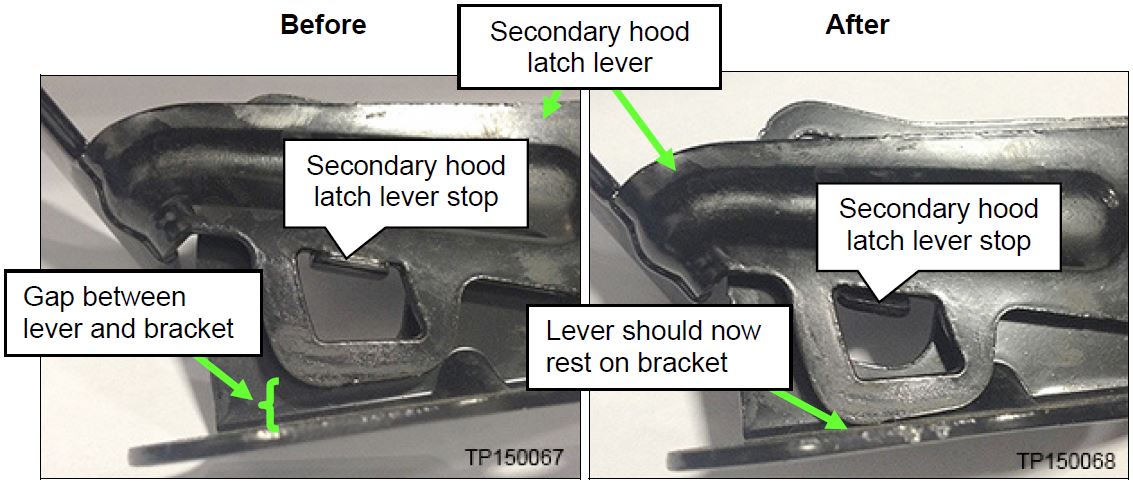 Secondary hood latch lever