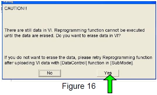 Select “Yes” to proceed with reprogramming