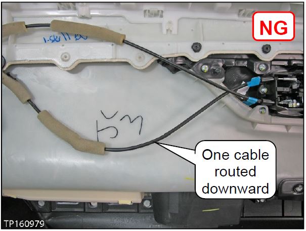 One cable routed downward