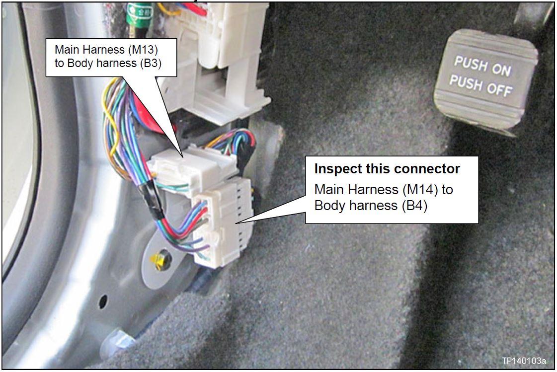 Main Harness to left side Body Harness connector location