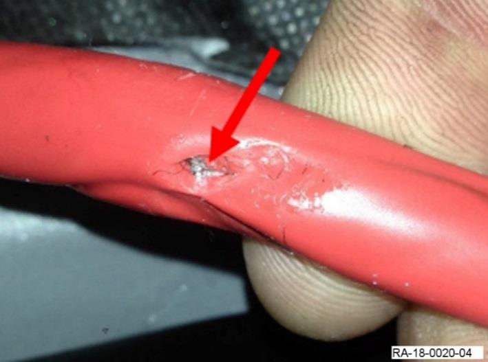 supply cable insulation is damaged