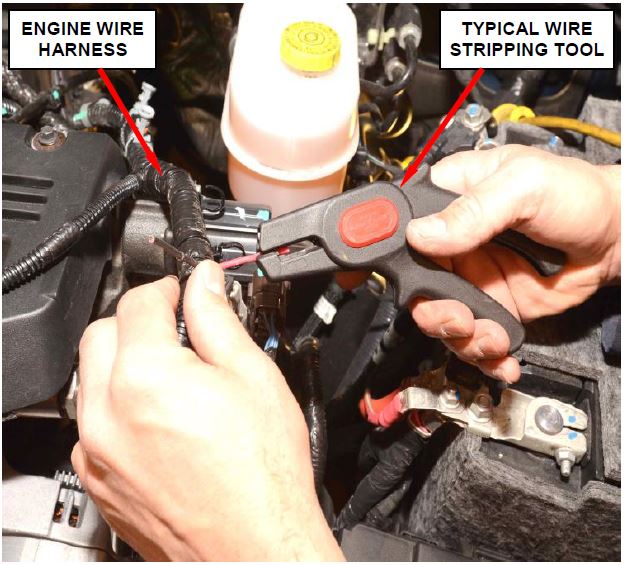 Figure 13 – Strip Insulation from Harness Wires