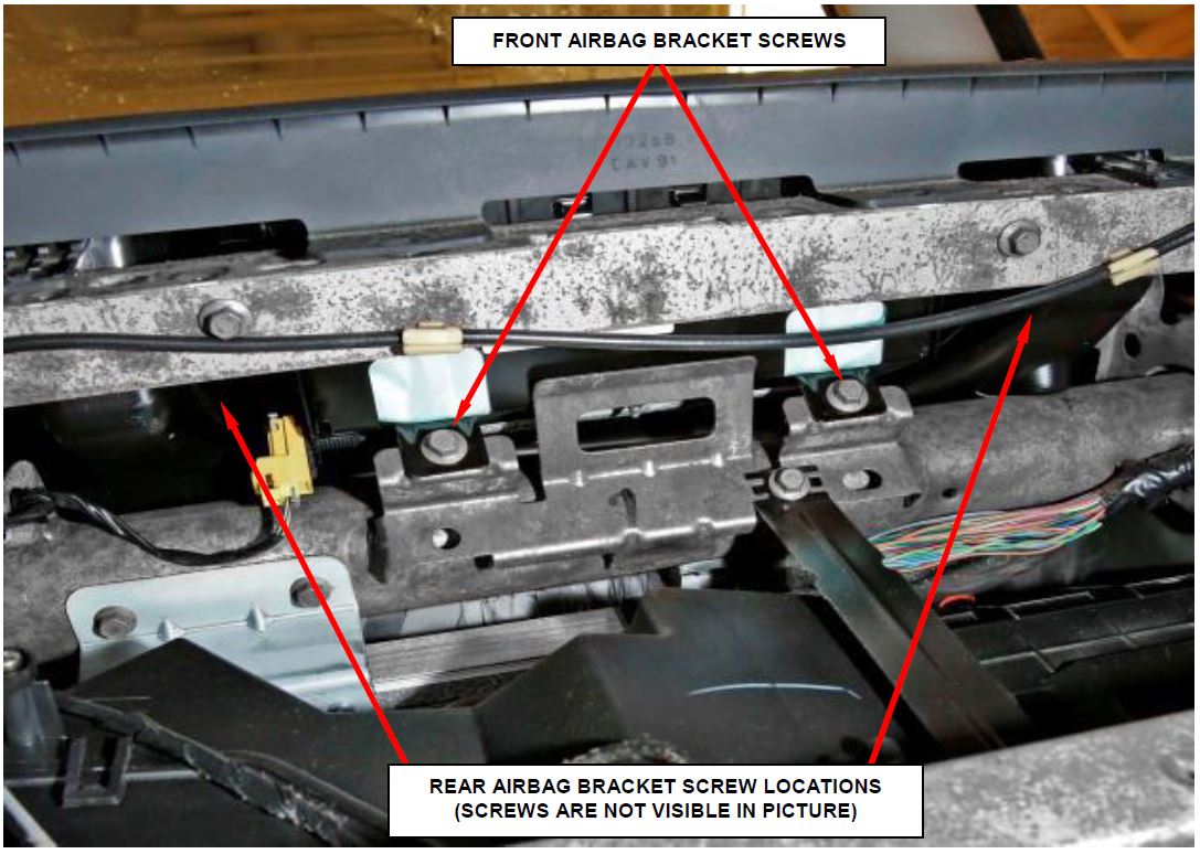 Figure 15 – Passenger Airbag Bracket Screws