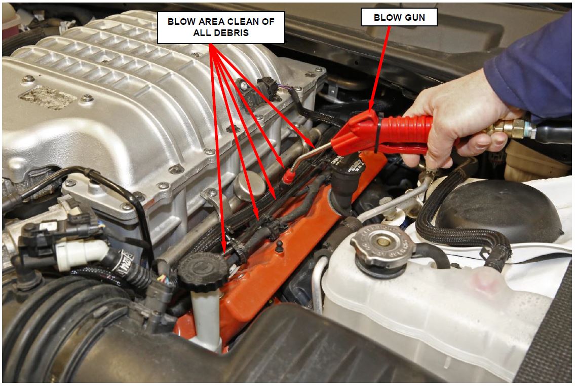 Figure 3 – Clean Injector Area with Compressed Air