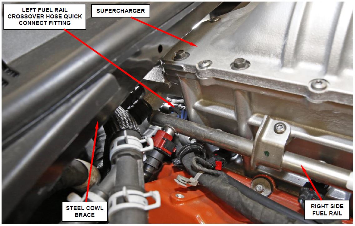 Figure 9 – Crossover Hose Quick Connect Fitting Location (LA Vehicle Shown)