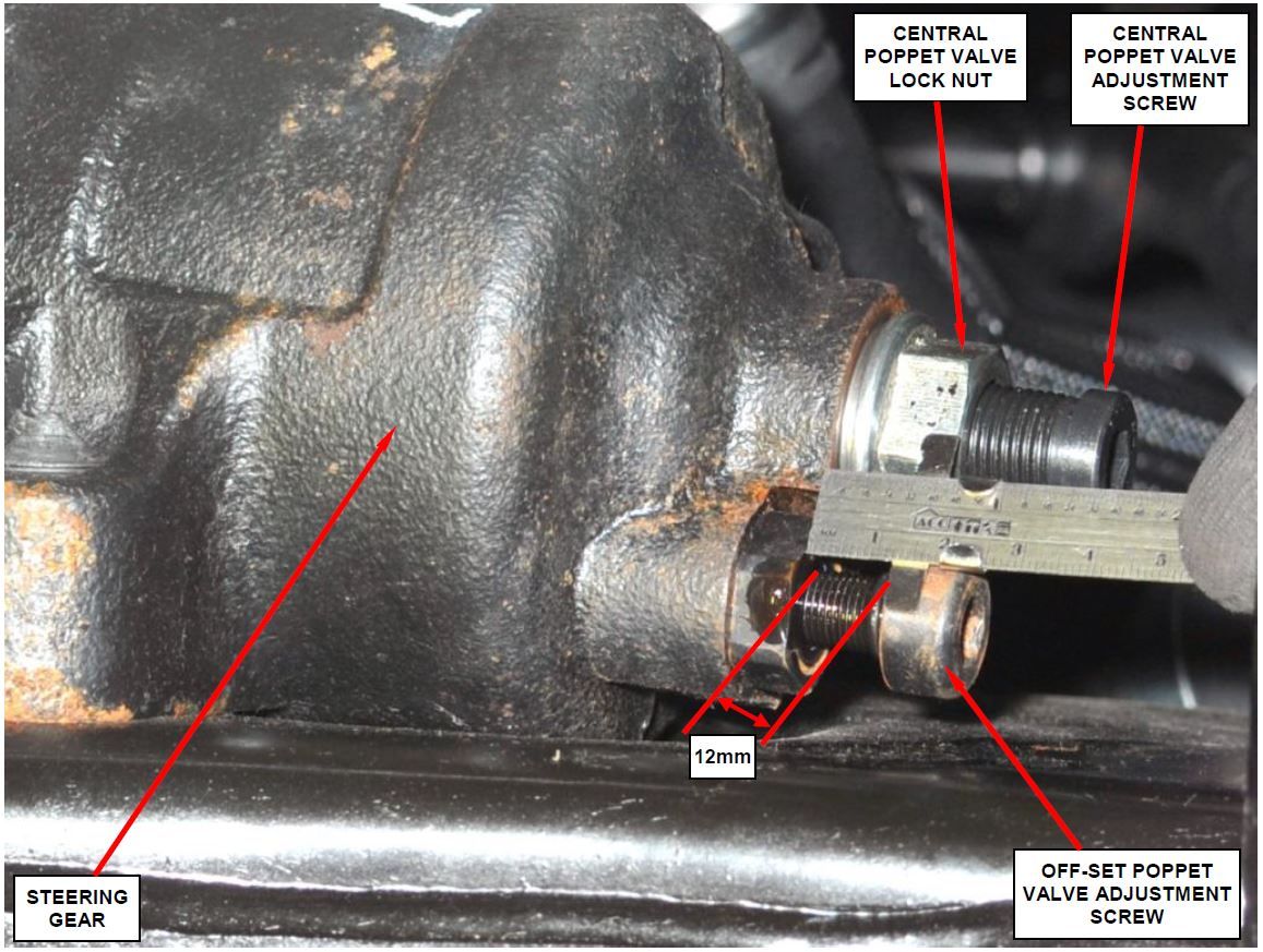 Figure 16 – Steering Gear Off-Center Poppet Valve Adjustment