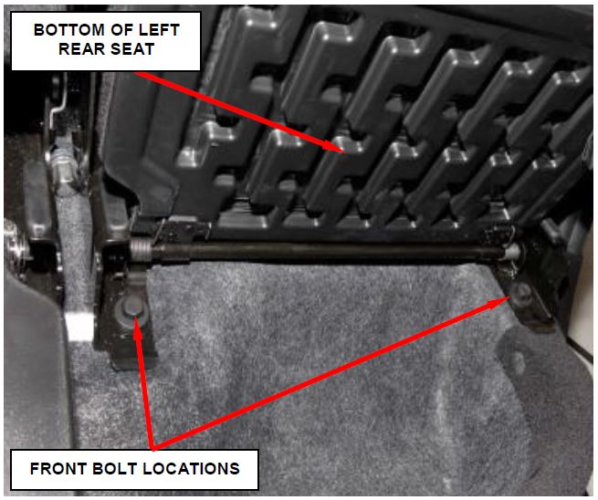 Figure 2 – Left Rear Seat Bolt Locations