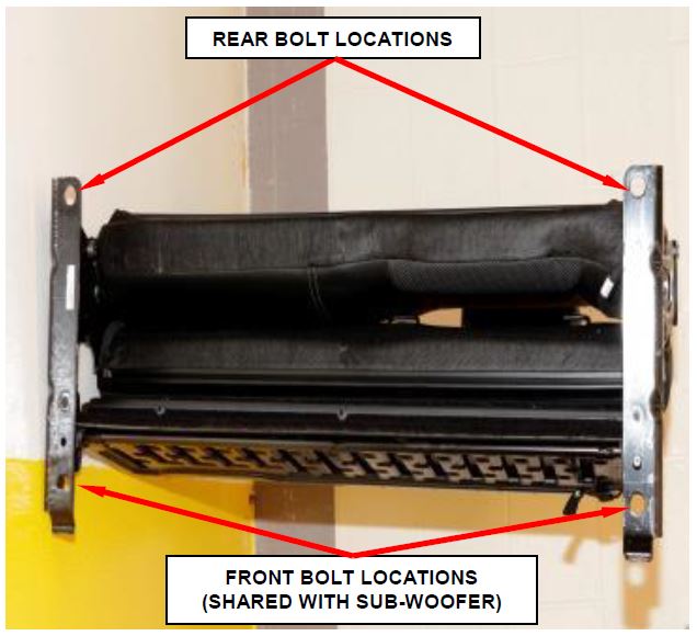 Figure 6 – Right Seat Bolt Locations (Shown out of Vehicle for Photographic Purposes)