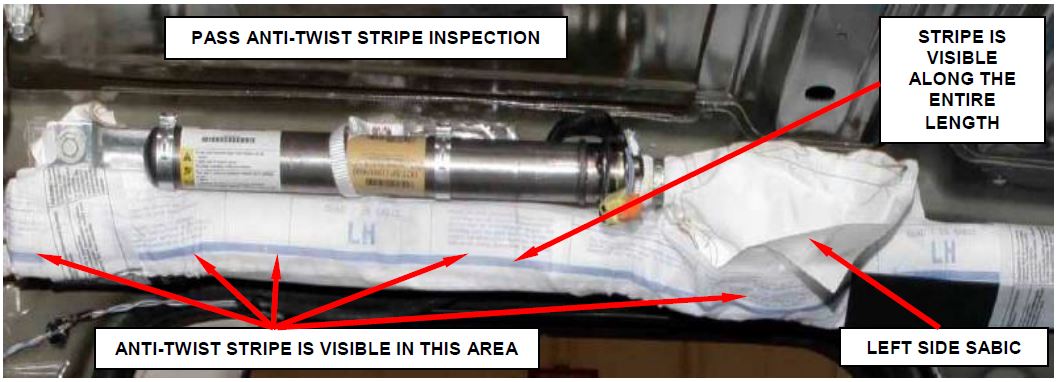 Figure 20 - Passed Inspection: Anti-Twist Stripe Position (Red or Blue Stripe for Late Builds)
