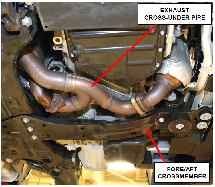Fore/Aft Crossmember and Cross-Under Exhaust Pipe