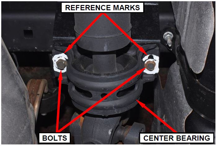 Rear Propeller Shaft Center Bearing Alignment Mark