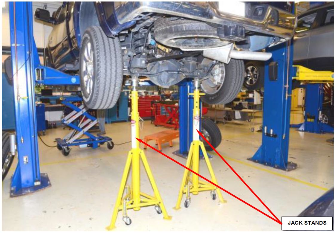 Secure Vehicle on Hoist with Jack Stands