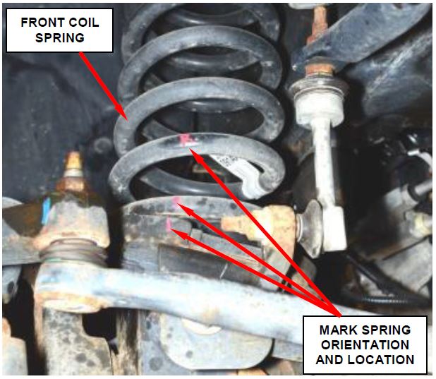 Mark Front Coil Spring Orientation and Location
