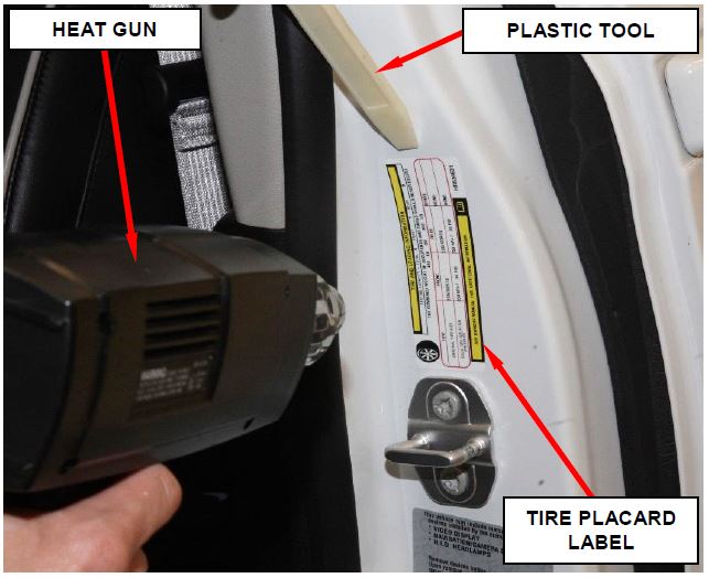 Figure 3 – Remove Tire Placard Label