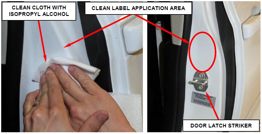 Figure 4 – Remove Tire Placard Label Adhesive Residue
